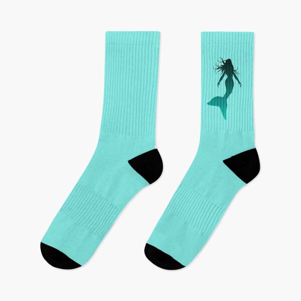 Item preview, Cyan Mermaid Silhouette of Mermaid Swimming designed and sold by Beachy.
