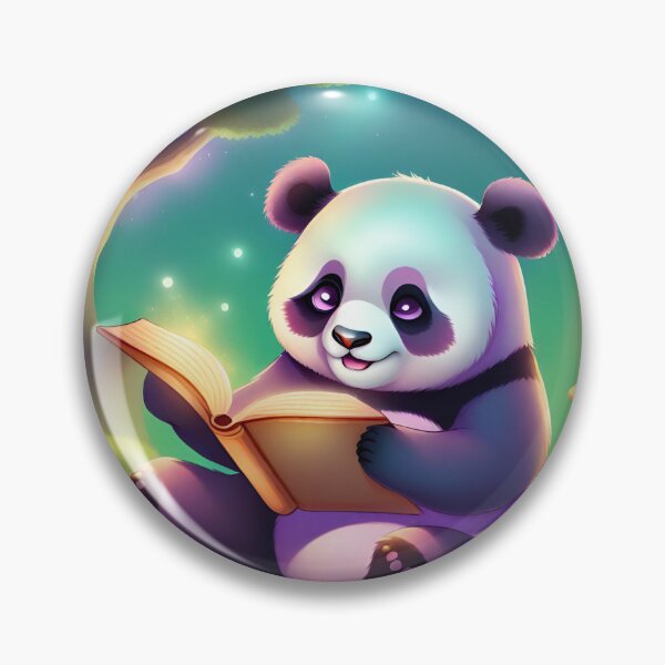 Item preview, Purple panda reading a book designed and sold by BigfeetLittlepaws.
