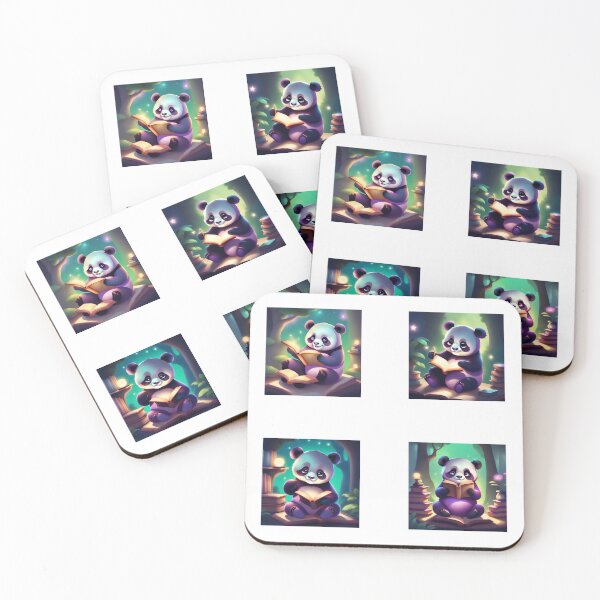 Item preview, Purple panda reading a book designed and sold by BritishDelights.