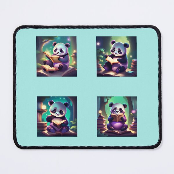 Item preview, Purple panda reading a book designed and sold by BritishDelights.