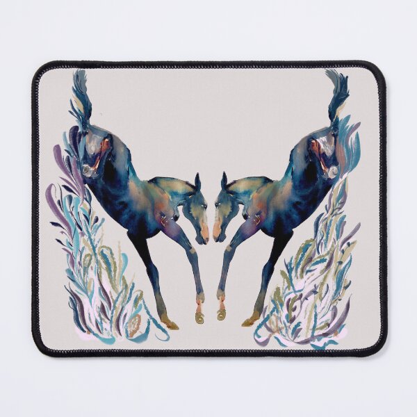 Item preview, Two foals bucking symmetrical watercolour  designed and sold by SanaBerzh.