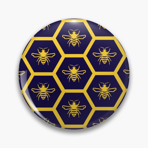 Item preview, Patrón de abeja en forma de panal azul marino y dorado. designed and sold by RSteadDesigns.