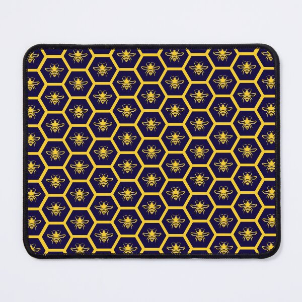 Artikelvorschau, Marineblaues und goldenes Bienenwabenmuster entworfen und verkauft von RSteadDesigns.