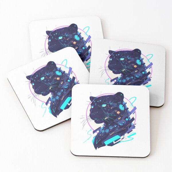 Item preview, Cyber Black Panther Futuristic Aesthetic Purple Gaming Aesthetic designed and sold by SMARTKIT  DESIGNAGENCY.