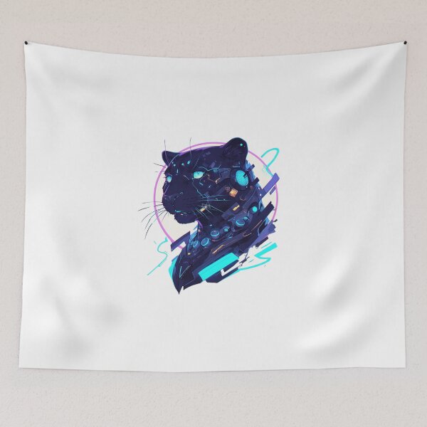 Item preview, Cyber Black Panther Futuristic Aesthetic Purple Gaming Aesthetic designed and sold by SMARTKIT  DESIGNAGENCY.