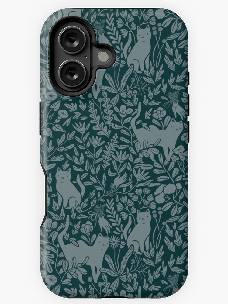 Aperçu 1 sur 4. Coque iPhone avec l'œuvre Chats victoriens et plantes d'été créée et vendue par kostolom3000.