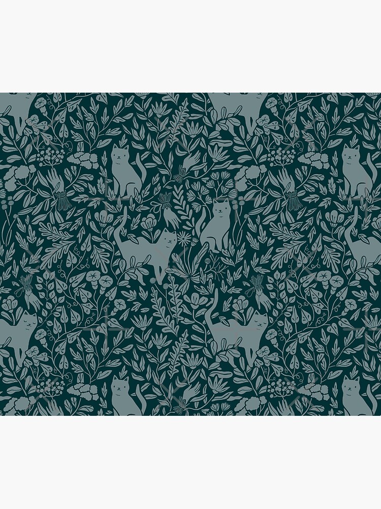 Aperçu 5 sur 5. Tapis de souris avec l'œuvre Chats victoriens et plantes d'été créée et vendue par kostolom3000.