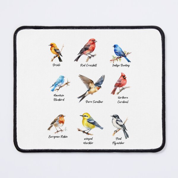 Item preview, Garden Birds Oriole-Red Crossbill-Indigo Bunting-Mountain BlueBird-Barn Swallow designed and sold by DavidBriot.