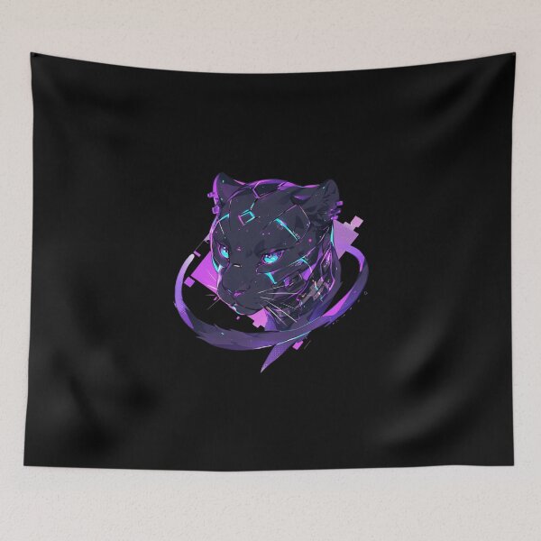 Item preview, Cyber Black Panther Futuristic Aesthetic Purple designed and sold by SMARTKIT  DESIGNAGENCY.