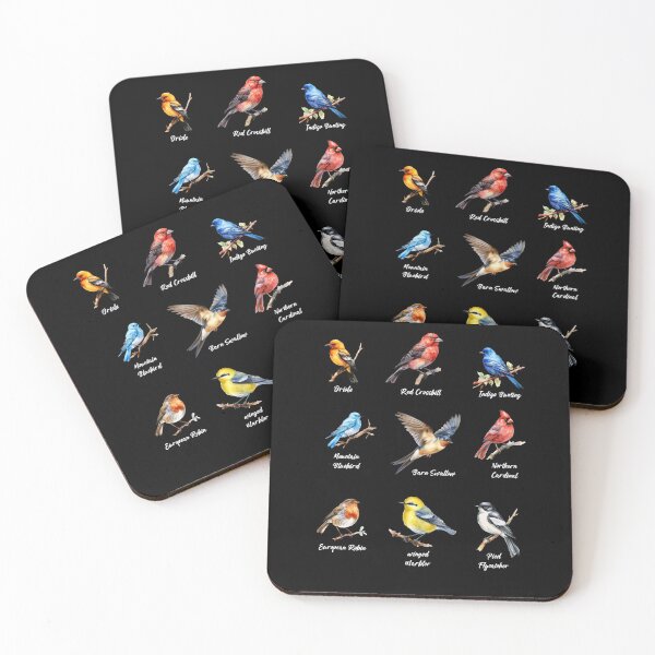 Item preview, Garden Birds Oriole-Red Crossbill-Indigo Bunting-Mountain BlueBird-Barn Swallow designed and sold by DavidBriot.