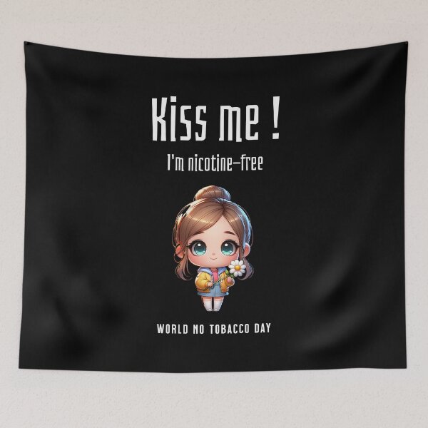Item preview, Kiss me! I am nicotine free - World no tobacco day on May 31st designed and sold by Pflugart.