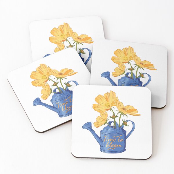 Item preview, Watering can with yellow cosmic flowers Time to bloom designed and sold by Deepness2023.