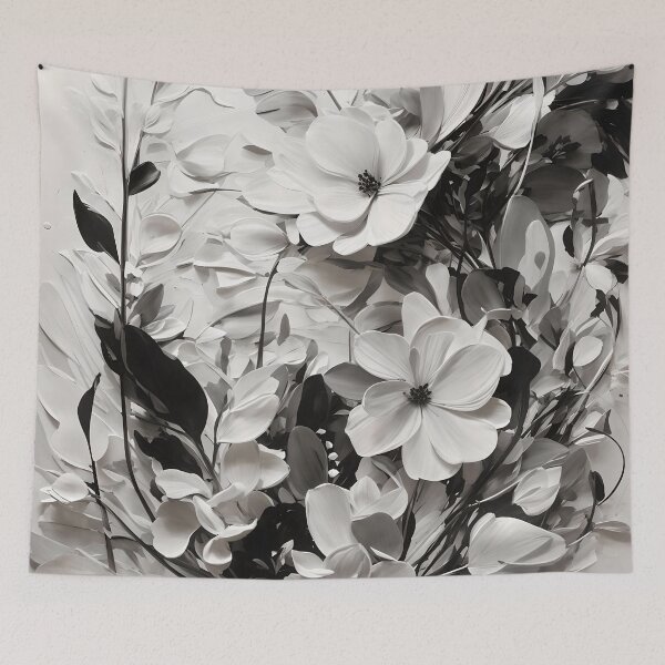 Item preview, Monochromatic "Botanical Harmony" Acrylic Art on Canvas designed and sold by ShadeScapeArt.