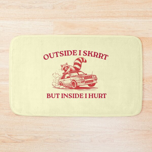 Item preview, Outside I Skrrt But Inside I Hurt, Funny Raccoon, Trash Panda designed and sold by FloraPlantTees.
