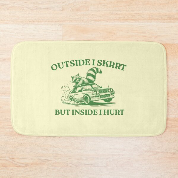 Item preview, Outside I Skrrt But Inside I Hurt, Funny Raccoon, Trash Panda designed and sold by FloraPlantTees.