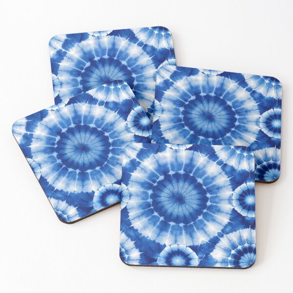 Item preview, Japanese Shibori Pattern blue circles designed and sold by patterncrow.
