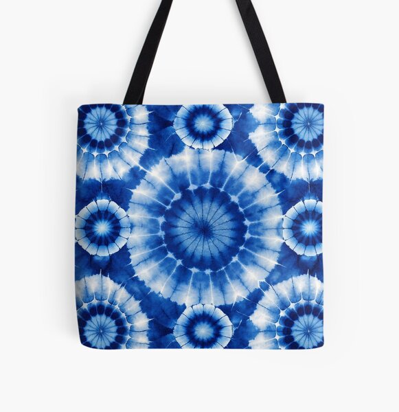 Item preview, Japanese Shibori Pattern blue circles designed and sold by patterncrow.