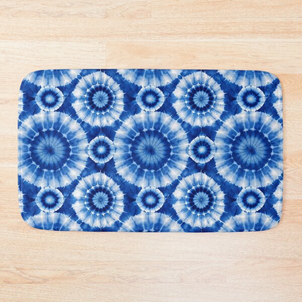 Item preview, Japanese Shibori Pattern blue circles designed and sold by patterncrow.