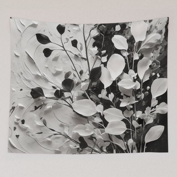 Item preview, Botanical Monochromatic Acrylic Abstract Painting On Canvas designed and sold by ShadeScapeArt.
