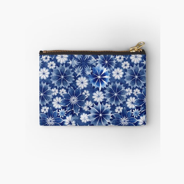 Item preview, Indigo blue Japanese Shibori Pattern floral designed and sold by patterncrow.