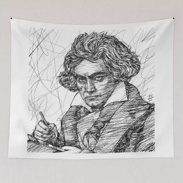 Item preview, LUDWIG VAN BEETHOVEN ink portrait .2 designed and sold by lautir.