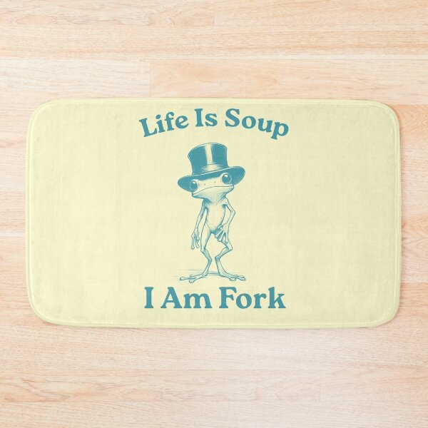 Item preview, Life Is Soup I Am Fork Frog, Funny Retro, Funny Frog Meme, Vintage Style, Frog Lovers designed and sold by FloraPlantTees.