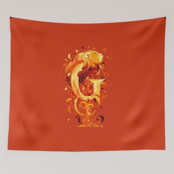 Item preview, Fiery Lion and the Letter G - Fantasy designed and sold by Fenay Designs.