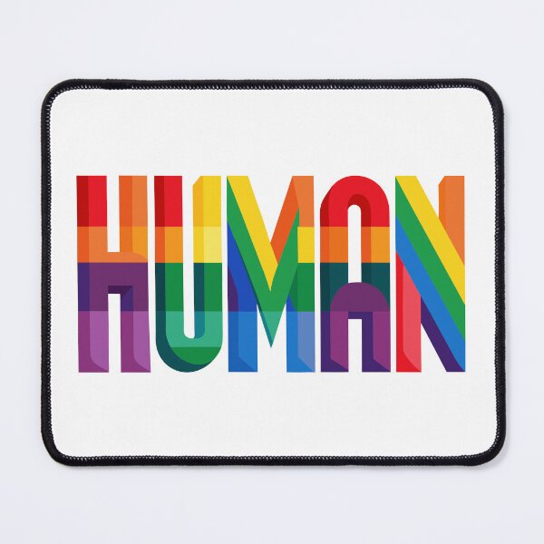Item preview, Celebrate Pride with Bold "Human" Text in Rainbow Colors designed and sold by overheadclick.