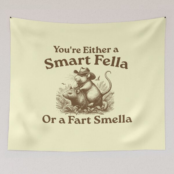 Item preview, You're Either a Smart Fella or a Fart Smella, Vintage, Rat Riding Cabybara Retro, Capybara 90s designed and sold by FloraPlantTees.