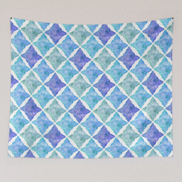 Item preview, Cute Blue Pastel tiles on white designed and sold by SztuKarola.