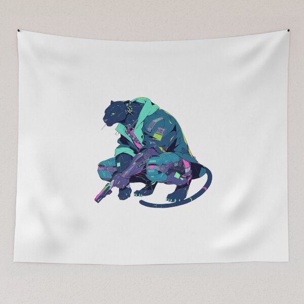 Item preview, Cyber Black Panther Futuristic Aesthetic  designed and sold by SMARTKIT  DESIGNAGENCY.