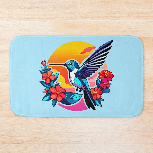 Item preview, Hummingbird in flight with flower decoration designed and sold by AD-Digital-Art.