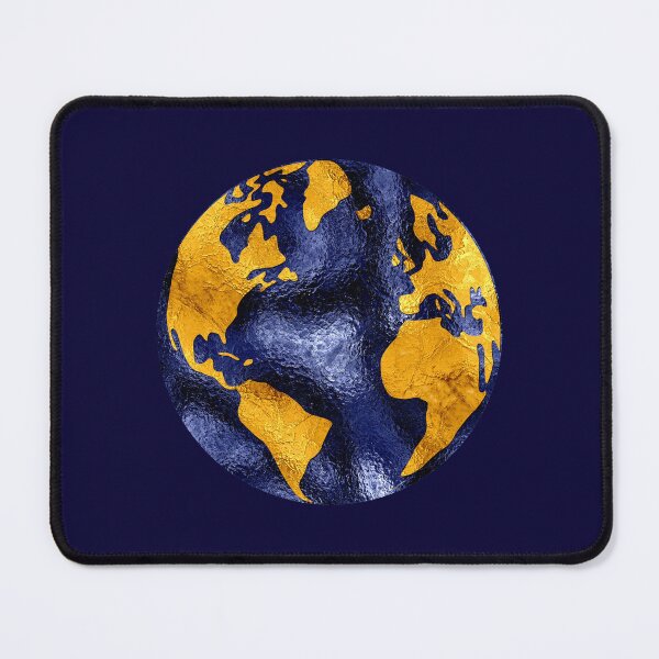Item preview, Planet Earth Metallic Gold and Blue designed and sold by CheriesArt.