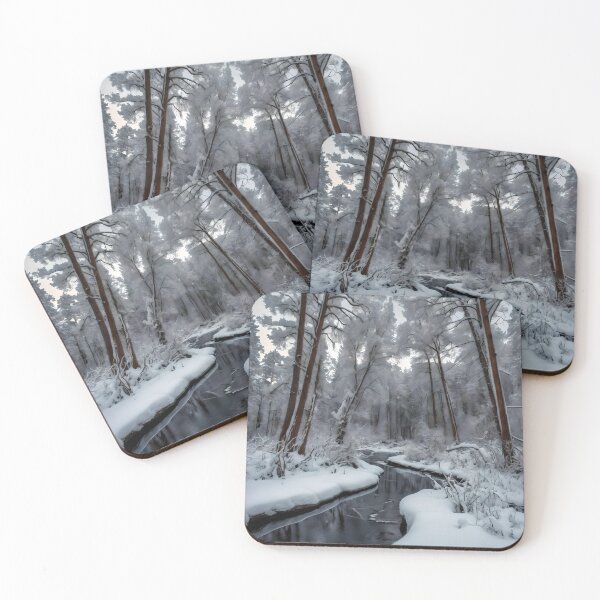 Item preview, "Snowy Forest Symphony" Monochromatic HDR Photography designed and sold by ShadeScapeArt.