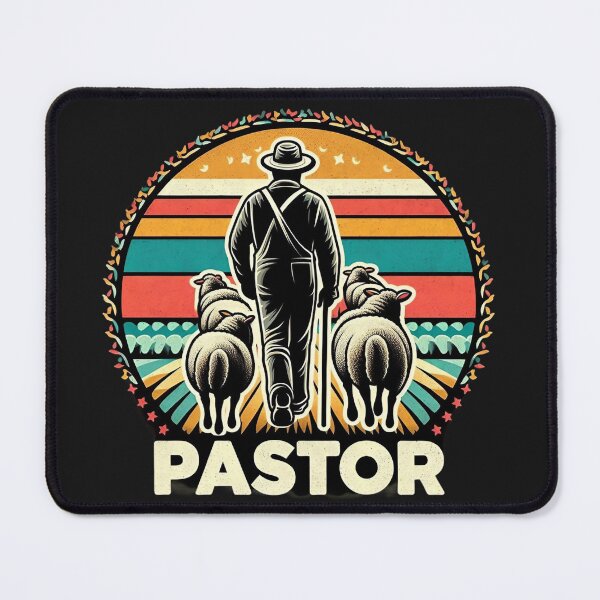 Item preview, Pastor, Flock of Sheep Following a Shepherd Art designed and sold by Faithloveshop.