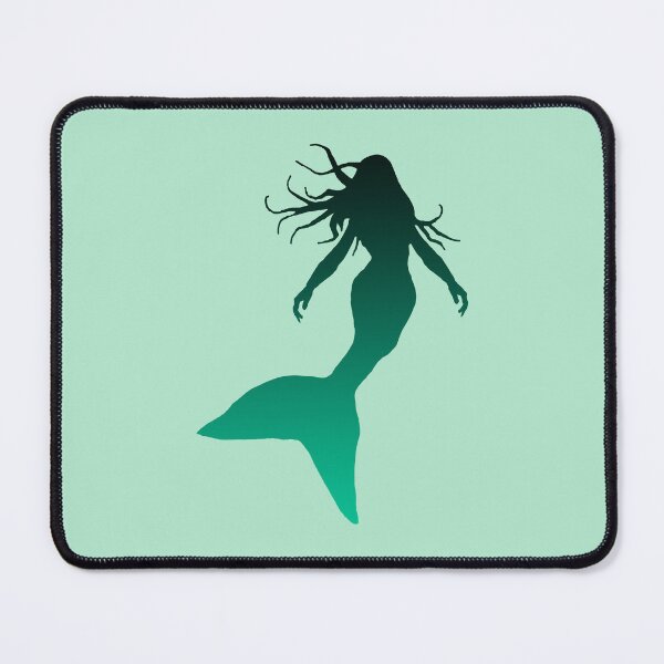 Item preview, Dark Seafoam Green Mermaid Silhouette of Mermaid Swimming designed and sold by Beachy.