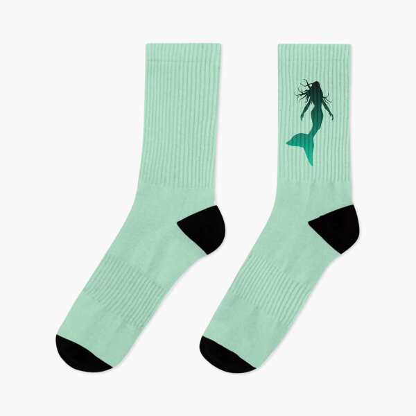 Item preview, Dark Seafoam Green Mermaid Silhouette of Mermaid Swimming designed and sold by Beachy.