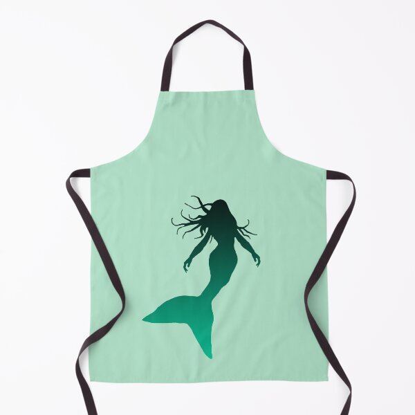 Item preview, Dark Seafoam Green Mermaid Silhouette of Mermaid Swimming designed and sold by Beachy.