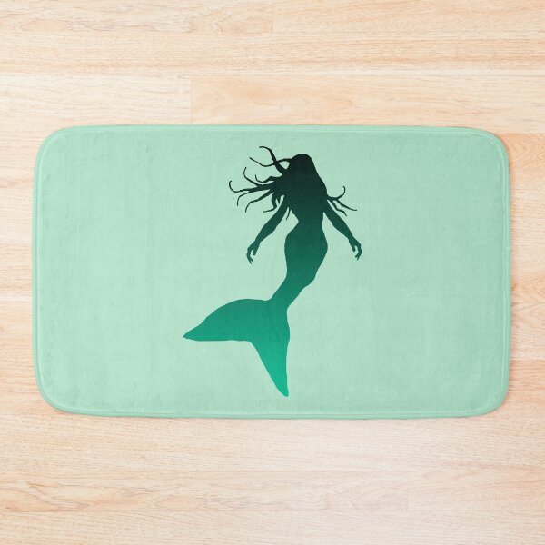 Item preview, Dark Seafoam Green Mermaid Silhouette of Mermaid Swimming designed and sold by Beachy.