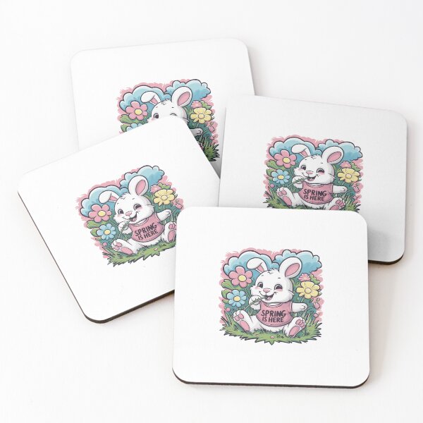 Item preview, Spring is Here - Cute White Rabbit Eating a Flower designed and sold by wackodesign.
