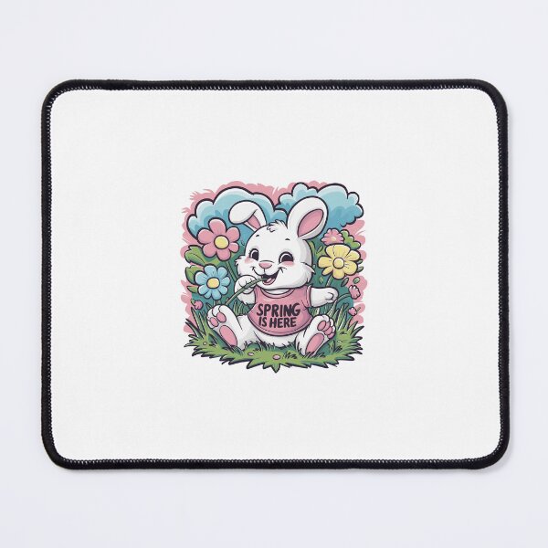 Item preview, Spring is Here - Cute White Rabbit Eating a Flower designed and sold by wackodesign.