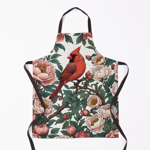 Item preview, Red Cardinal Bird and Peony Flowers designed and sold by taiche.