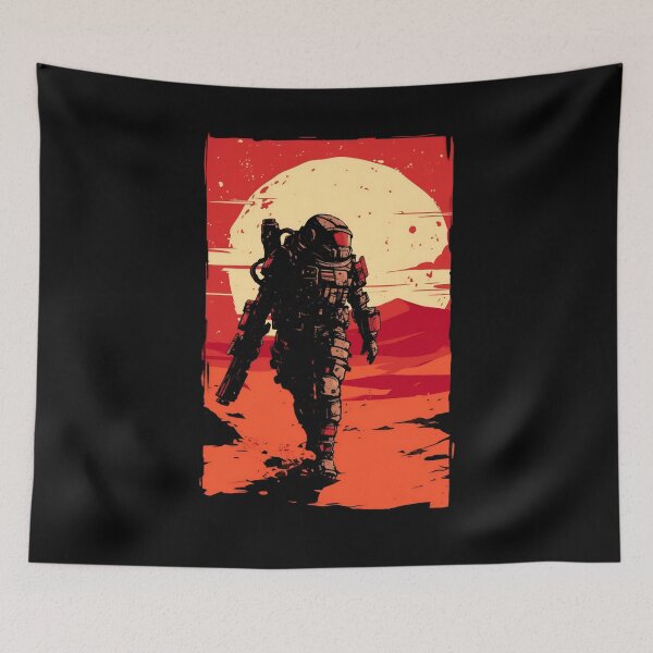 Item preview, Solitary Marine on Mars - Scifi designed and sold by Fenay Designs.