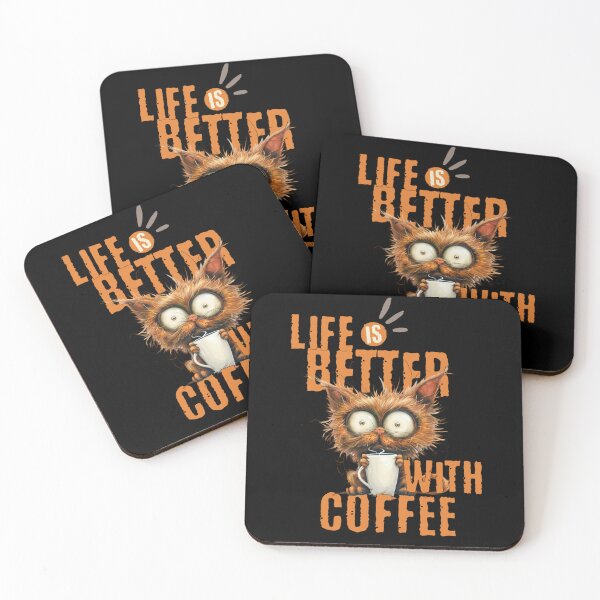 Item preview, Caffeinated Whisker Wisdom | Wake Up Call designed and sold by Brand Uno Studio.