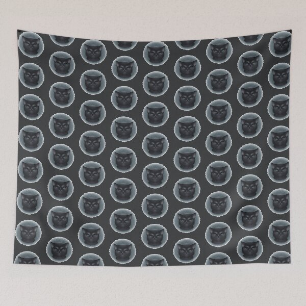 Item preview, black cat with gray eyes designed and sold by Illustra-Artium.