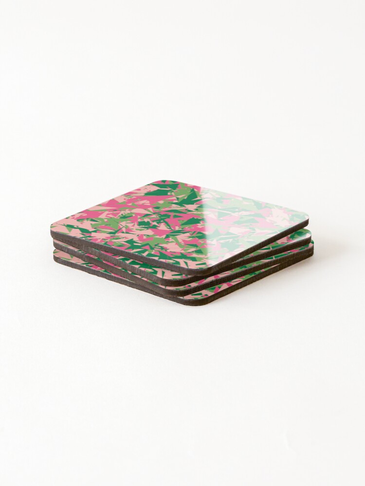 Thumbnail 4 of 5, Coasters (Set of 4), Watermelon Triangles designed and sold by Abstract-Color.