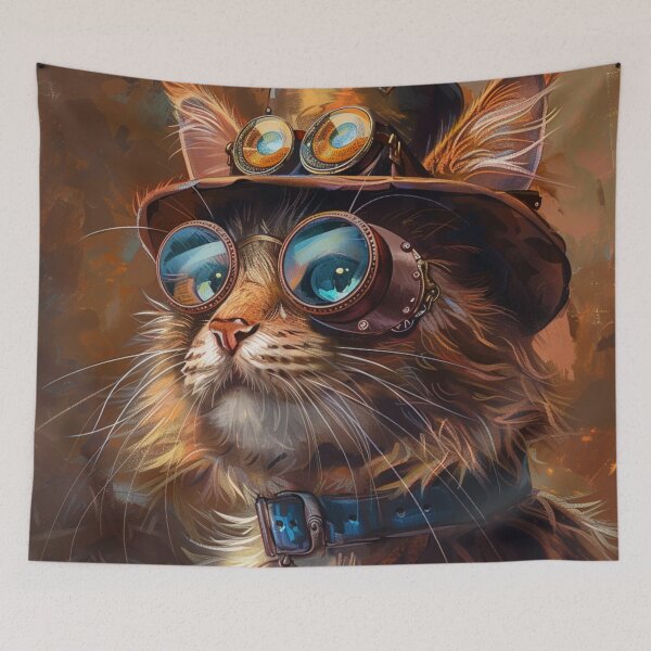 Item preview, Steampunk Cat Illustration designed and sold by GrinGalore.