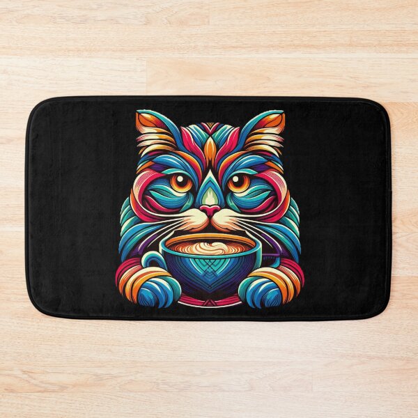 Item preview, Cat With Coffee Vintage Artistic designed and sold by SilverLook48.