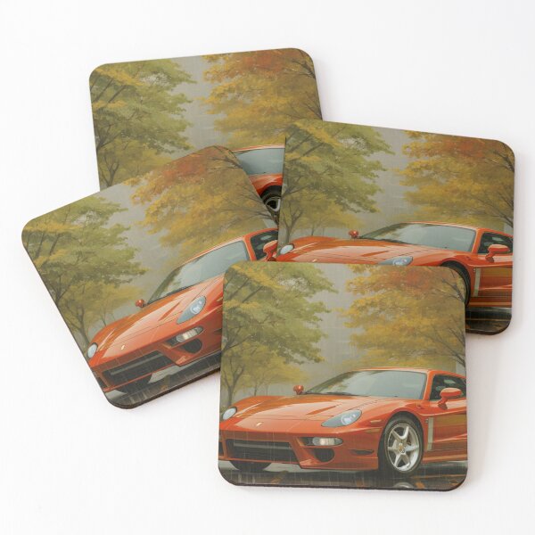 Item preview, Red Super Car in autumn  designed and sold by eriktartufo.