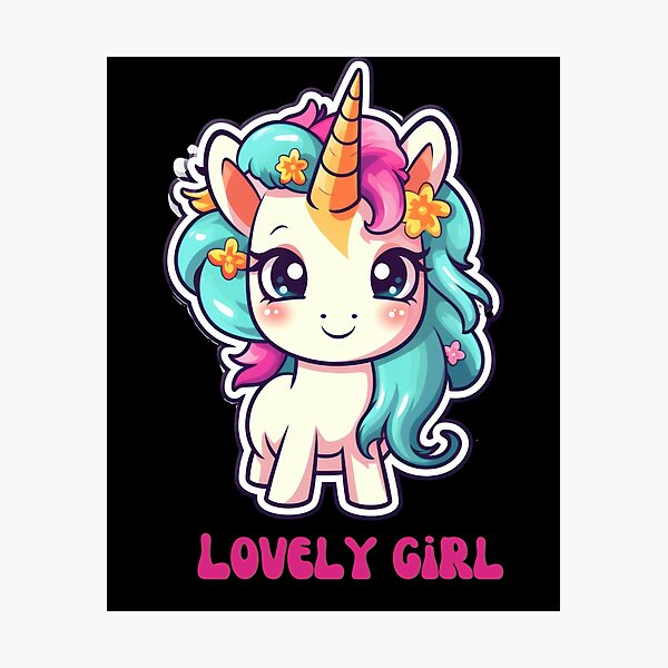 Item preview, Cute Unicorn Lovely Girl T-shirts, Hoodies, Stickers designed and sold by Kaidynz.